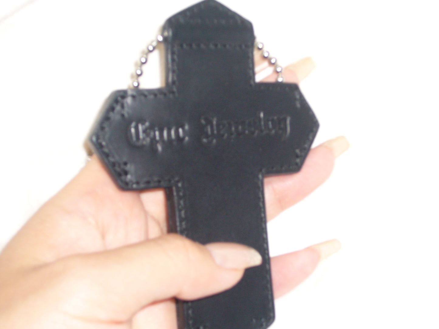 Leather cross wallet necklace