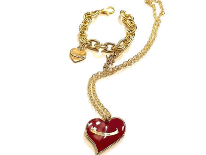 Heart pendant necklace 22k gold