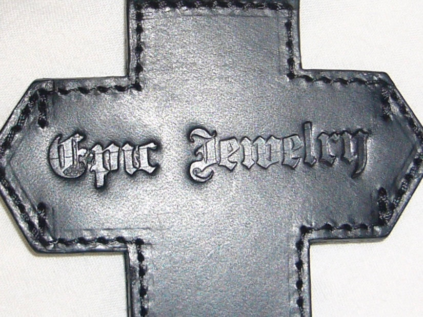 Leather cross wallet necklace