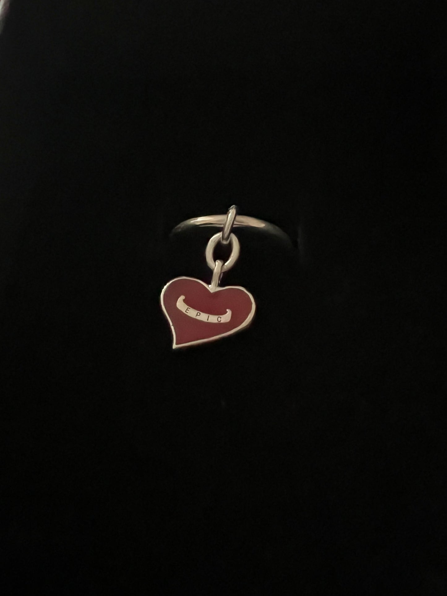 Heart charm ring