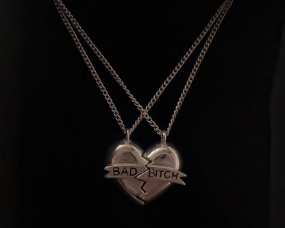 BAD BITCH pair necklace