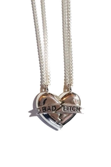 BAD BITCH pair necklace