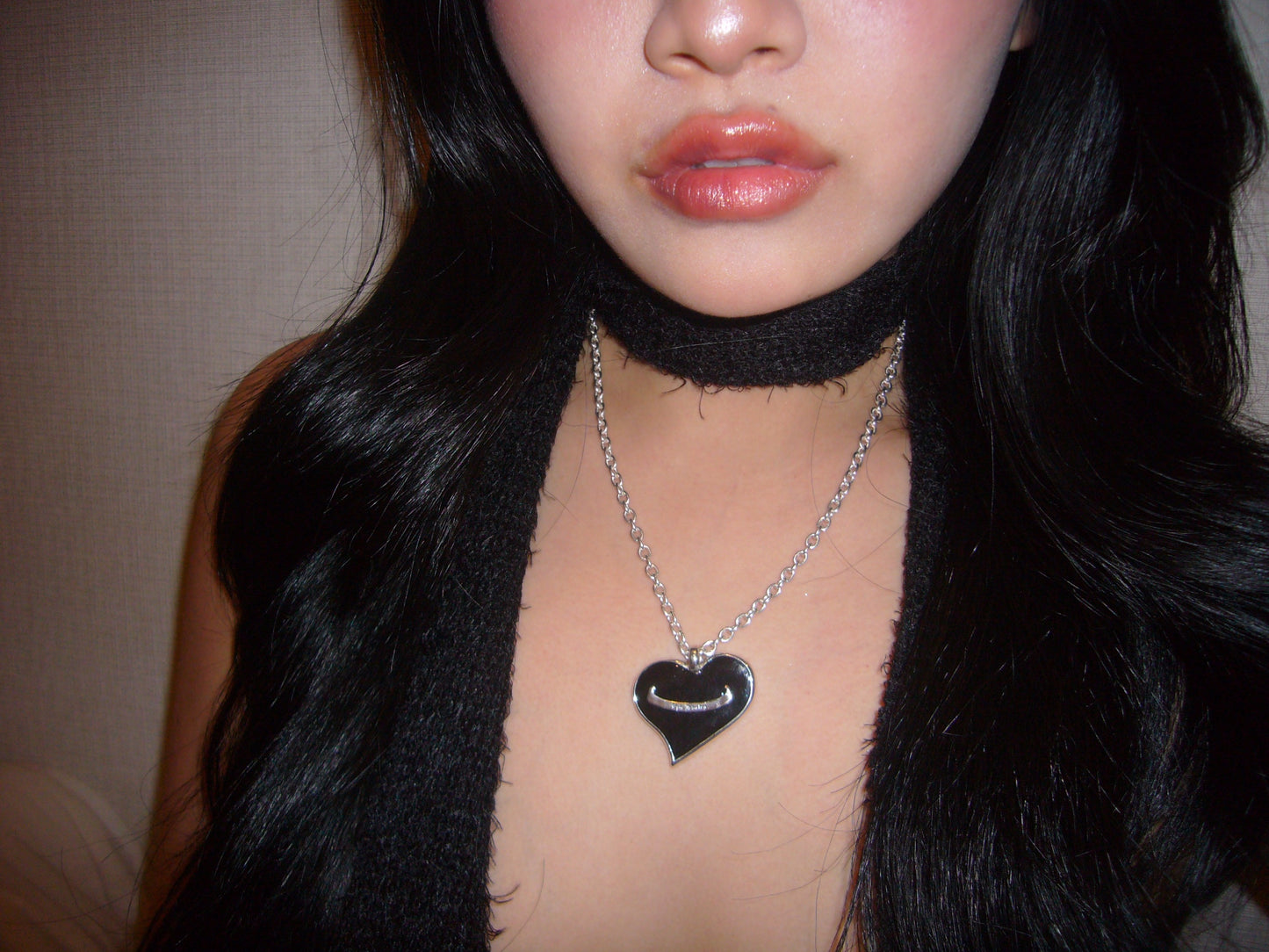 Black heart pendant necklace　